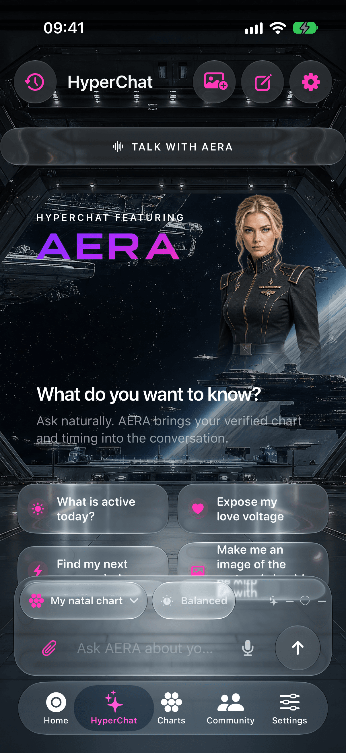 Actual Hypergate AI iOS app with AERA chat